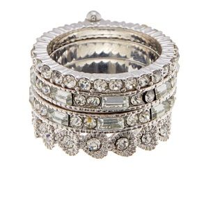 COVET SILVER four piece ring